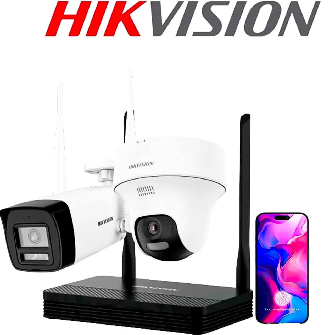 Kit 2 Câmeras + Gravador NVR Hikvision  - Foto 2