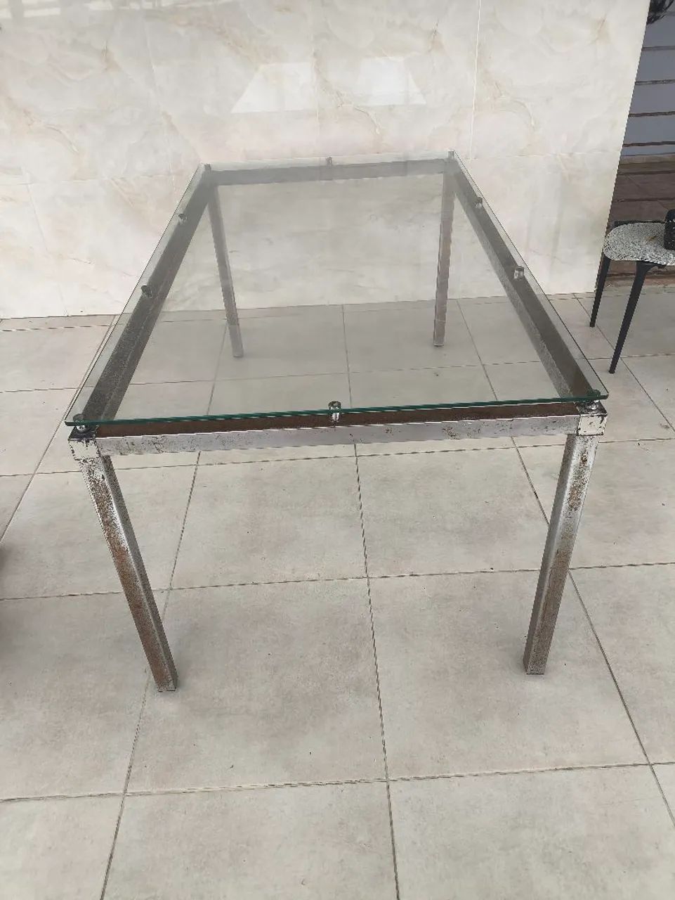 Mesa tampa de vidro 1,60 por 0,90