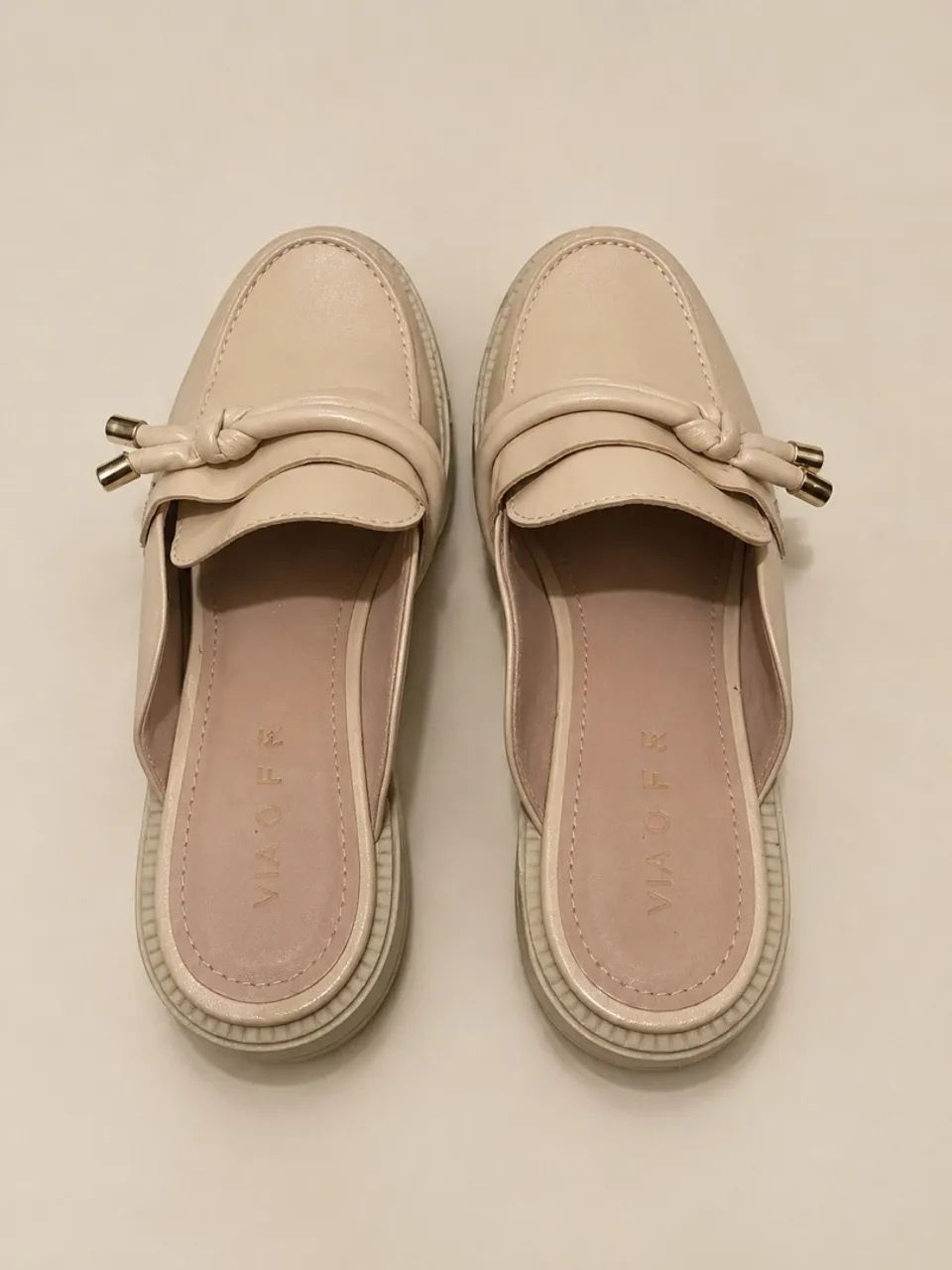 Mocassim Mule Feminino Bege  - Foto 2