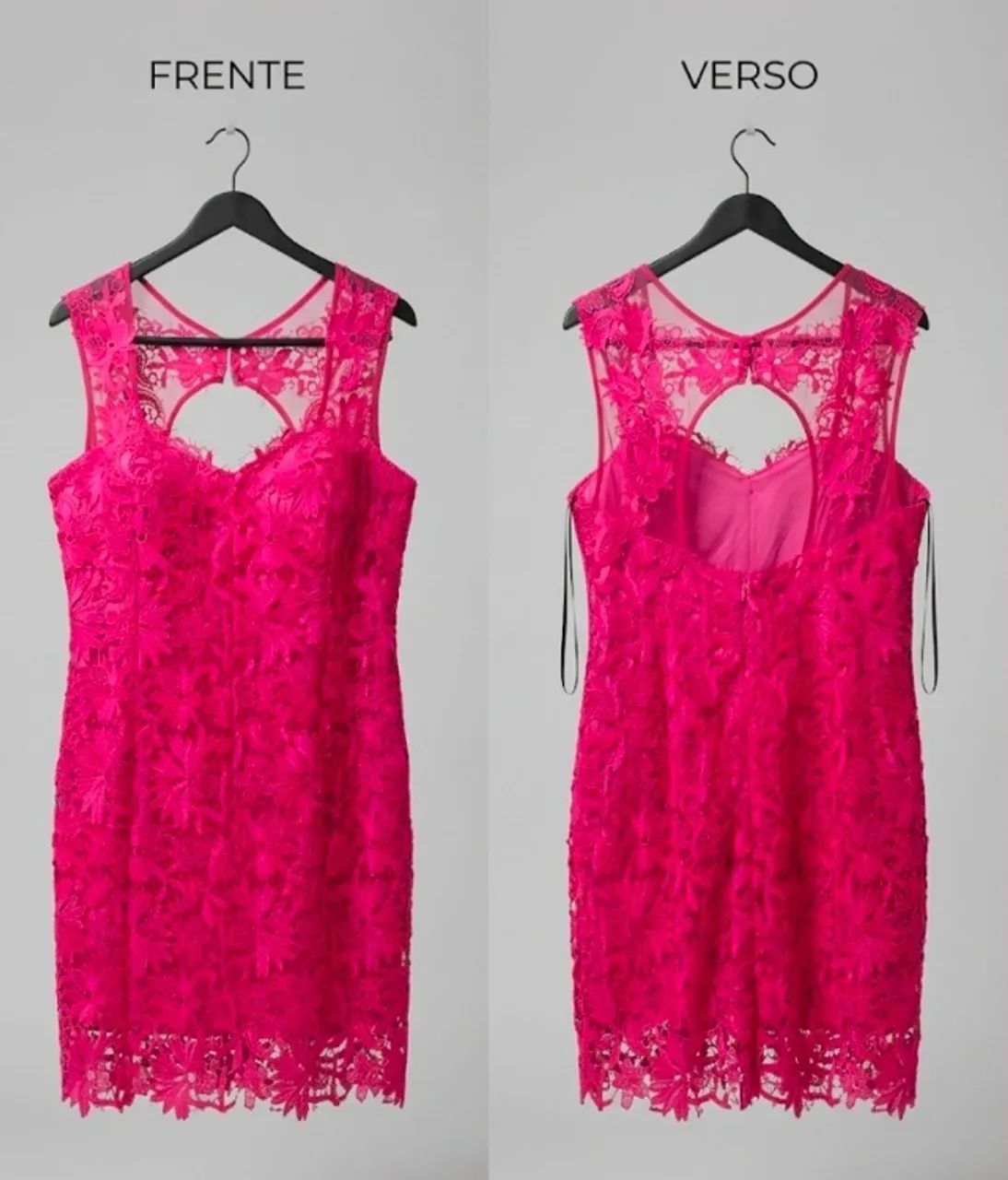 Vestido de festa de renda rosa