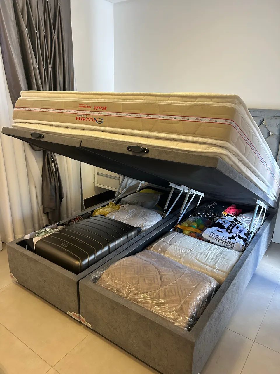 Cama bau queem com cabeceira e calcadeira  - Foto 5