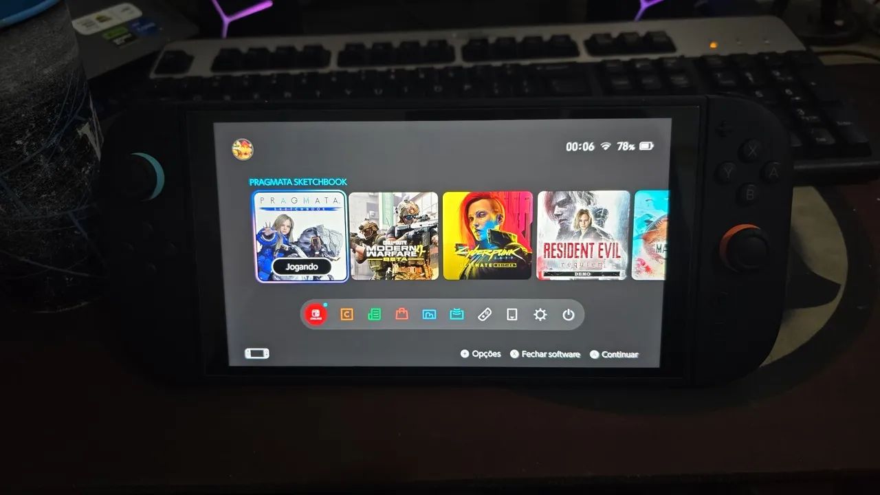 Nintendo switch 2 com 1 jogo mídia digital e todos acessórios e caixa - Foto 5