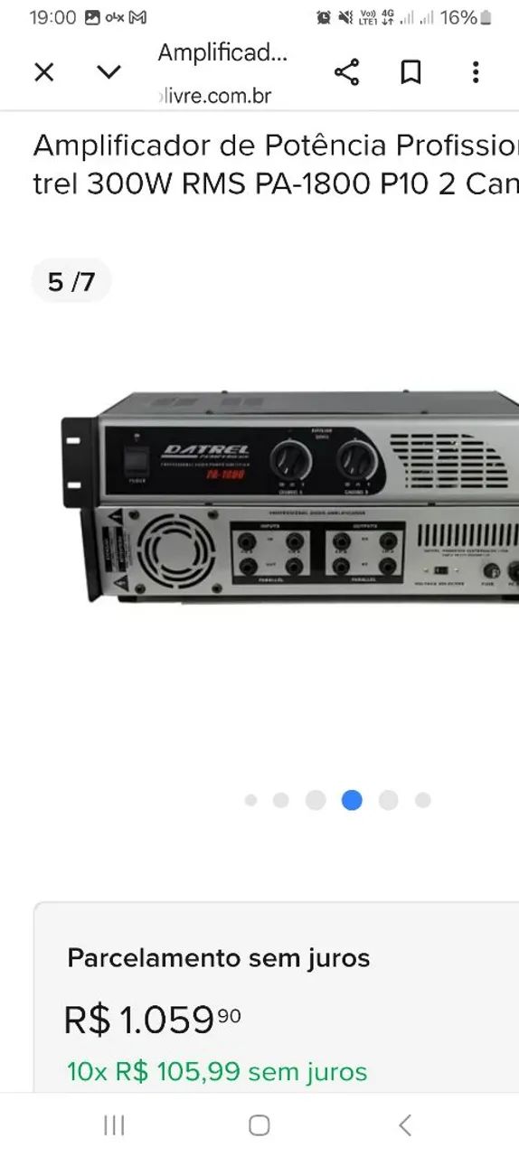 Amplificador  Datrel 1800 de potência - Foto 3