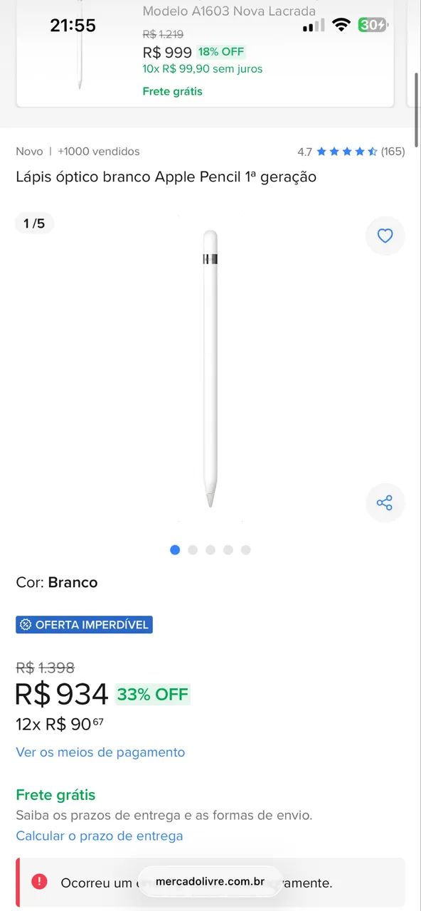 Apple Pencil geração 1 - Serviços - Mangabeira, João Pessoa