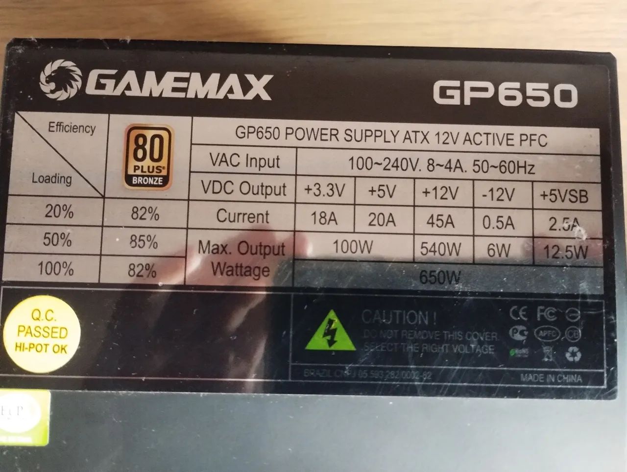 Fonte game max 650w Pc 442876816523929602