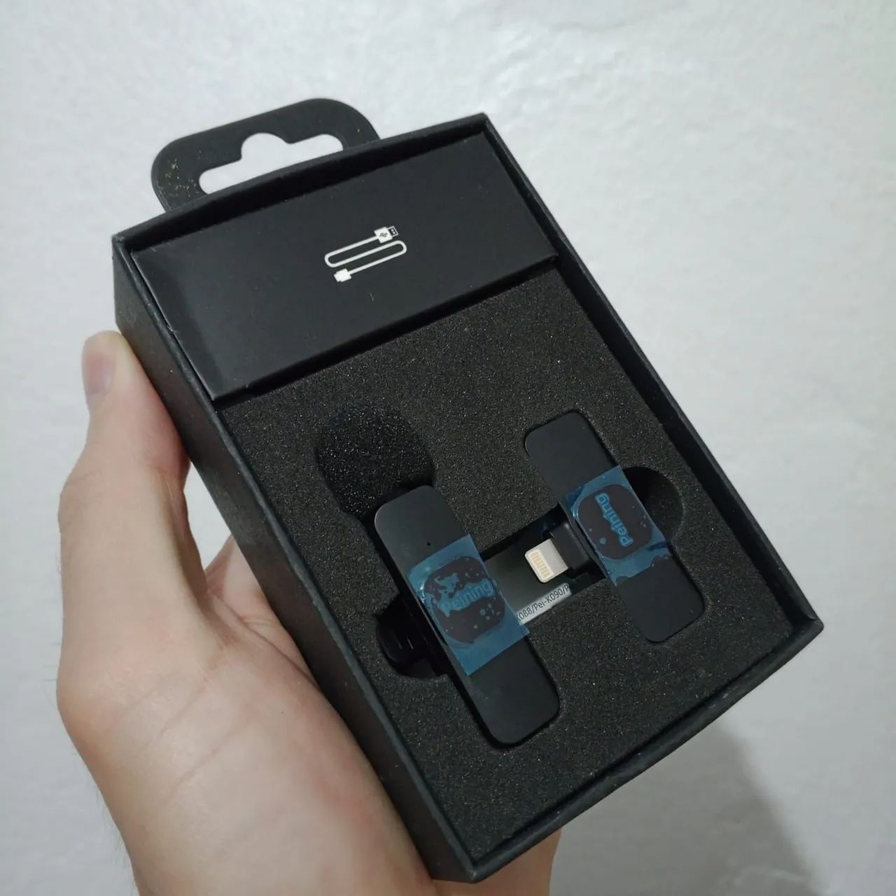 Microfone lapela para celular Android ou IOS iPhone microfone profissional gravar vídeos - Foto 2