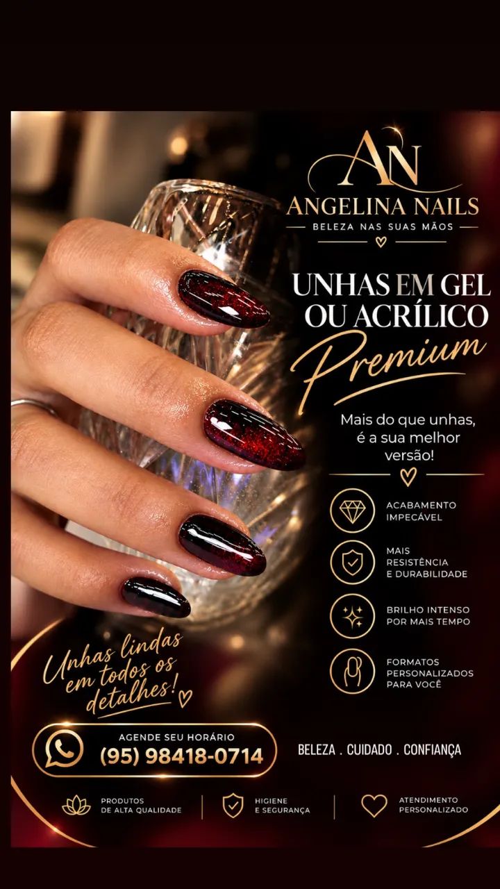 Unhas premium gel ou acrílico 
