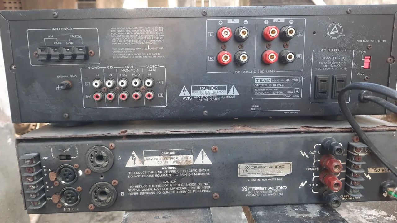 Receiver Teac e amplificador Crest áudio  - Foto 2