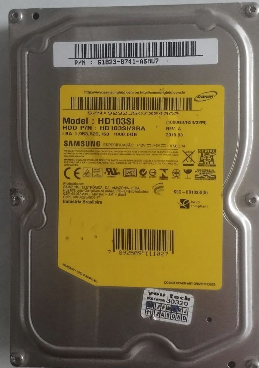 HD Samsung de 1 terá para desktop 
