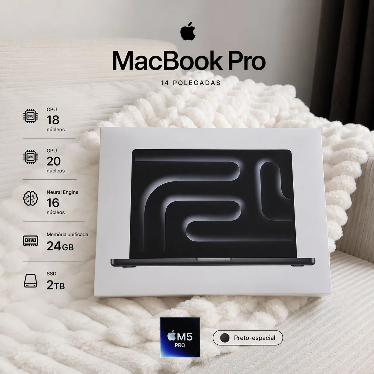 MacBook Pro (2026) M5 Pro 14 1TB SSD 24gb de ram - Black | LACRADO