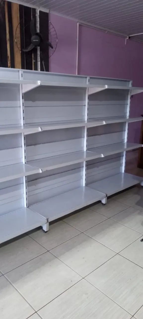 Gondola de supermercado branca prateleira  - Foto 2