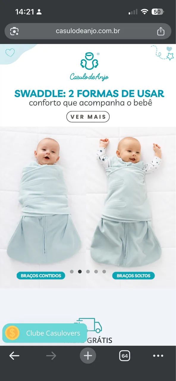 Saco de dormir Swaddle Casulo de anjo