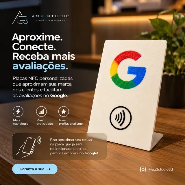 Placa NFC para avaliações no Google por aproximação