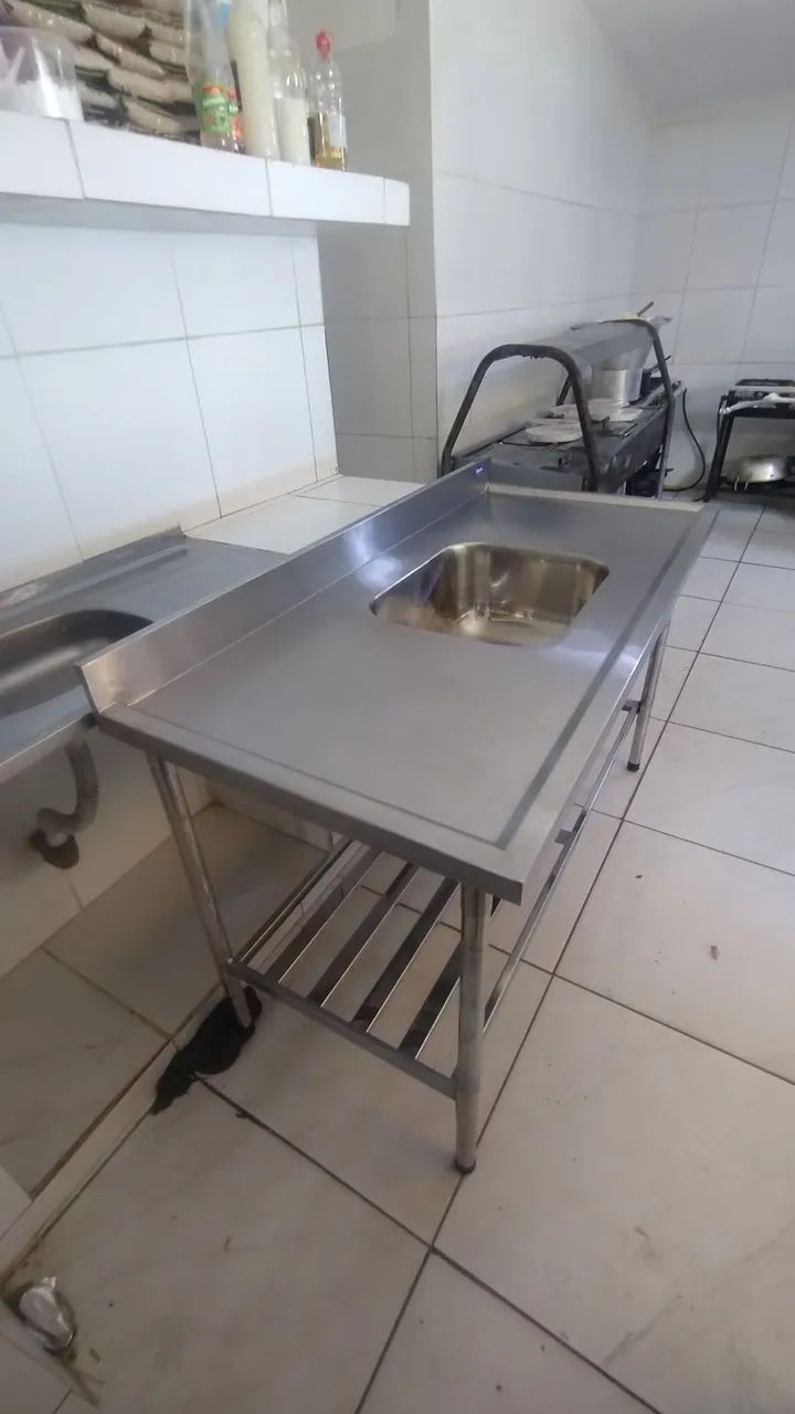MESA INOX 1.50 METRO X 70 LA COM 1 CUBA IMECA  - Foto 4