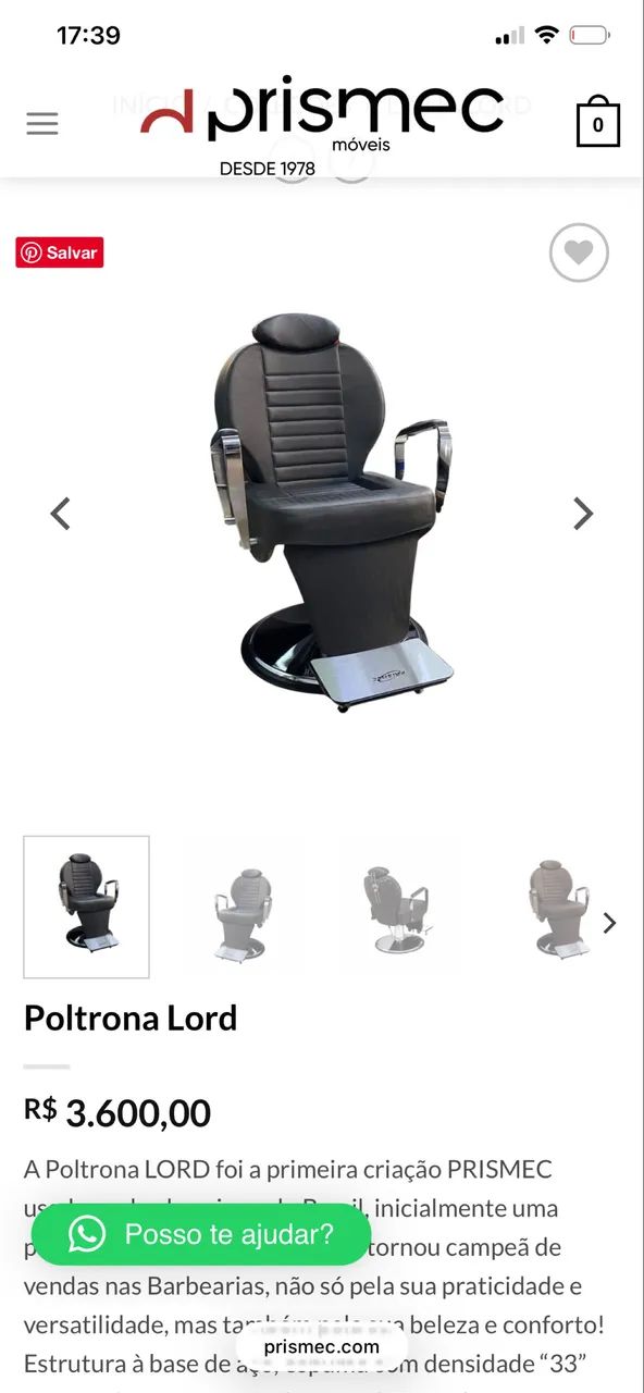 Poltrona Reclinável para Barbearia  - Foto 2