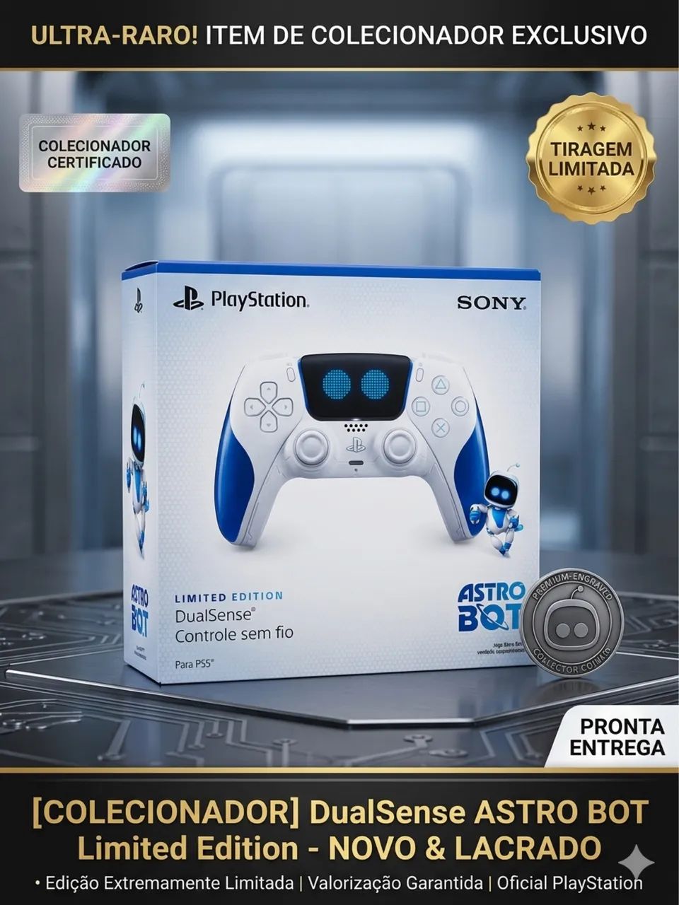 Controle Sem Fio DualSense PS5 Astro Bot Limited Edition - Lacrado - De colecionador