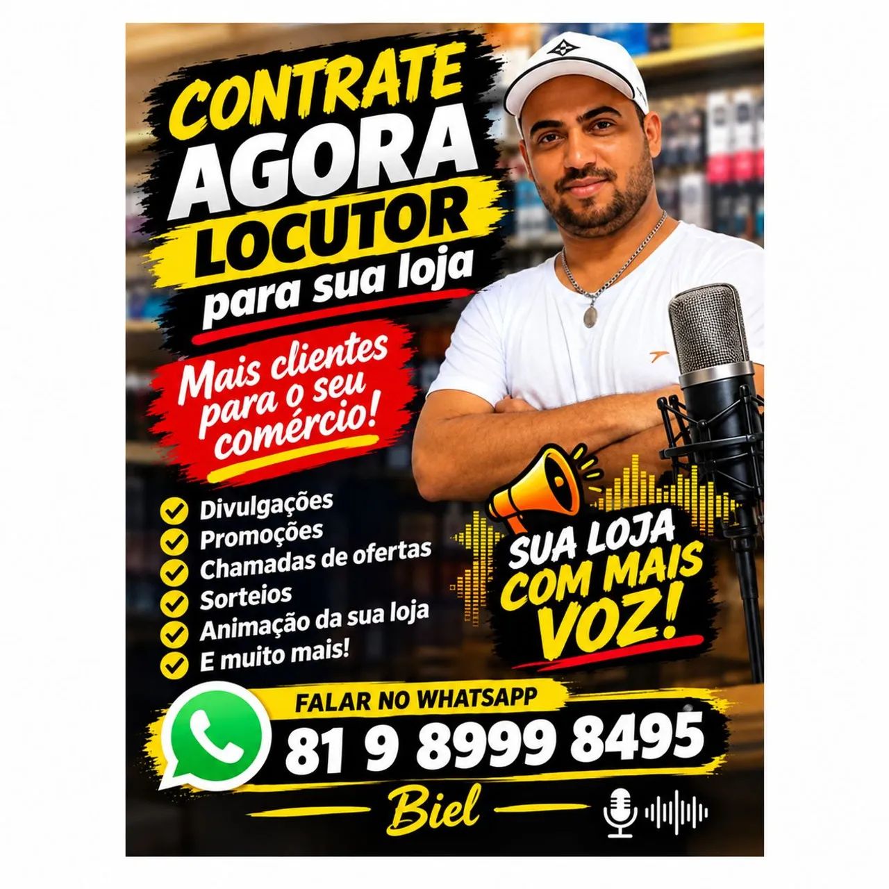 Faço locução para sua loja estabelecimento 
