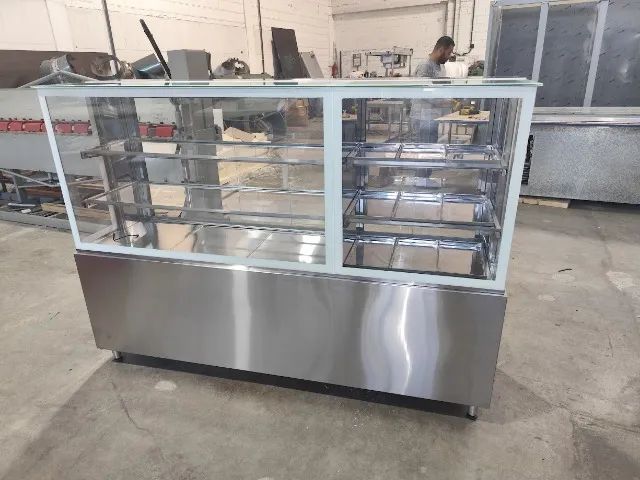 Vitrine Estufa 800mm Inox Linha Quente Compacta