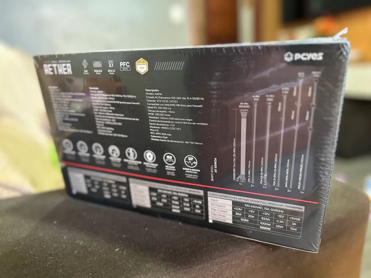 FONTE GAMER 850W TOP DE LINHA FULL MODULAR - Foto 3