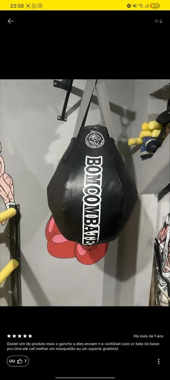 saco de pancada pera Bom Combat - Boxe - Foto 2