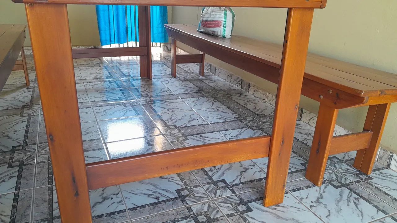 Mesa de madeira maciça (de assoalho) - Foto 5