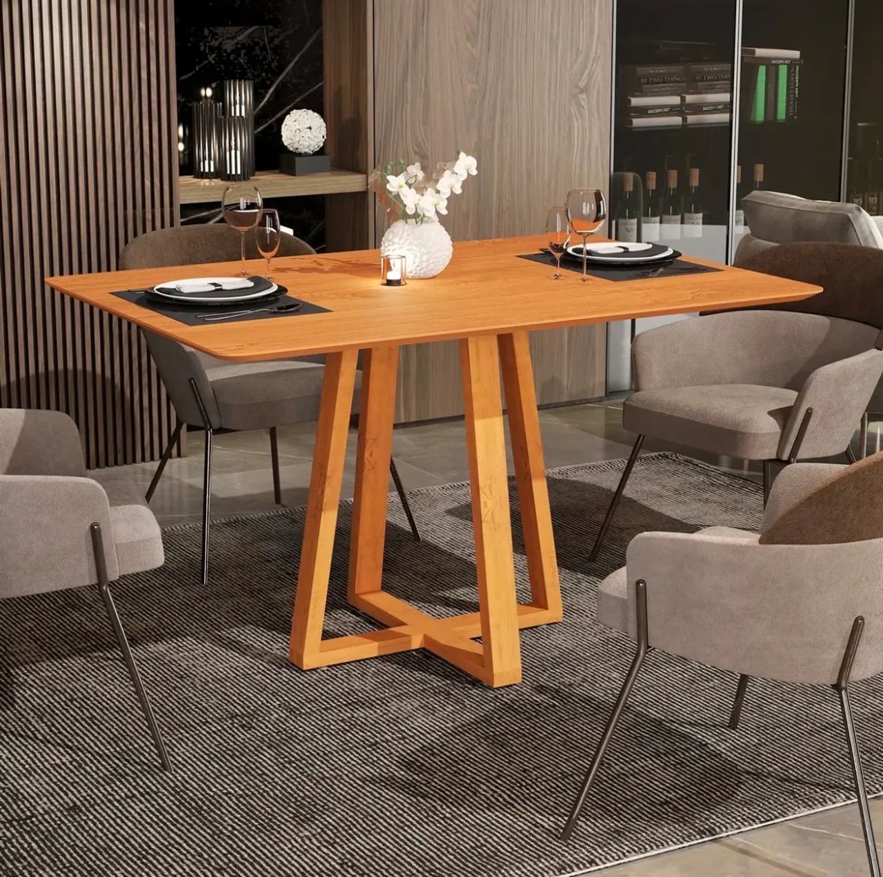 Mesa de jantar NOVA pés de madeira  - Foto 2