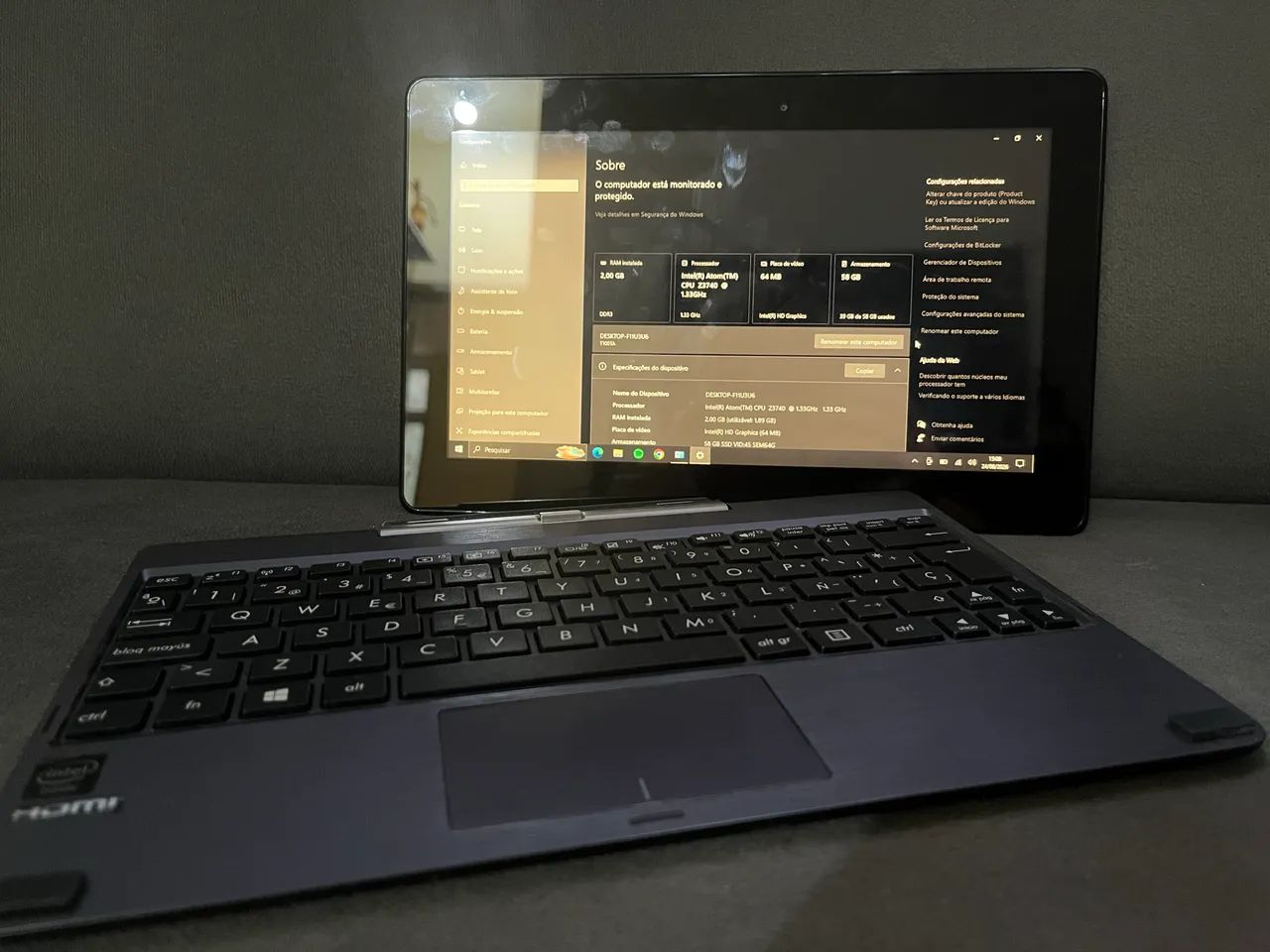 Mini notebook Asus Hobrido SSD64 Gb Win10 Pacote Office - Foto 5
