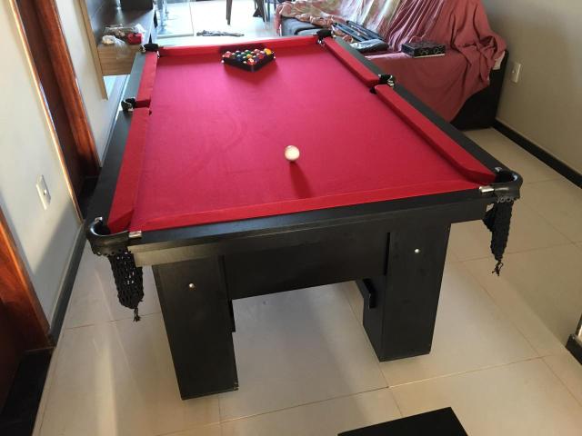 Mesa de Bilhar Tecido Vermelho TX Cor Preto Modelo JTU6321 - Foto 5