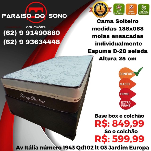 Cama box solteiro molas ensacada entregamos hoje 