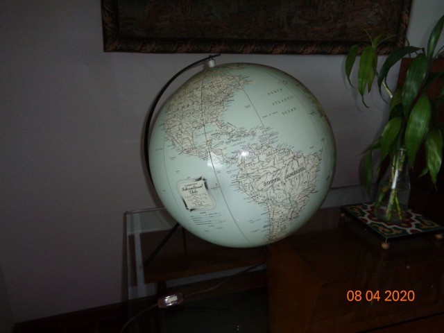 Antiga Luminária Em Forma De Globo Terrestre - Foto 5