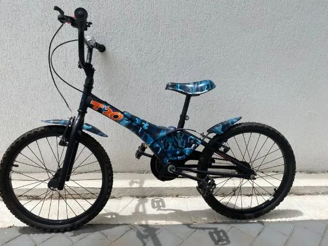 Bicicleta GROOVE aro 20 CAMUFLADA T20 - Preto/Azul - BIKE BROTHERS