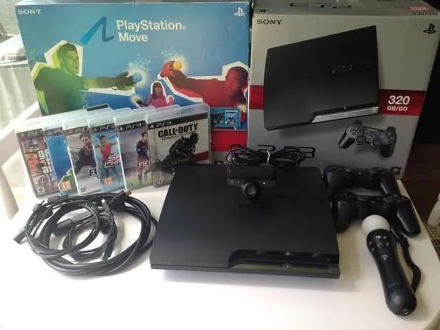 PS3 Sony Playstation 3 Slim Console (320 GB) with Playstation Move