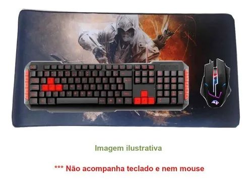 Mouse Pad gamer Exbom   Assassino 350mm x 700mm x 3mm - Foto 3
