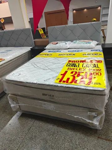 Cama de casal box base + colchão CAMPEA DE VENDAS 