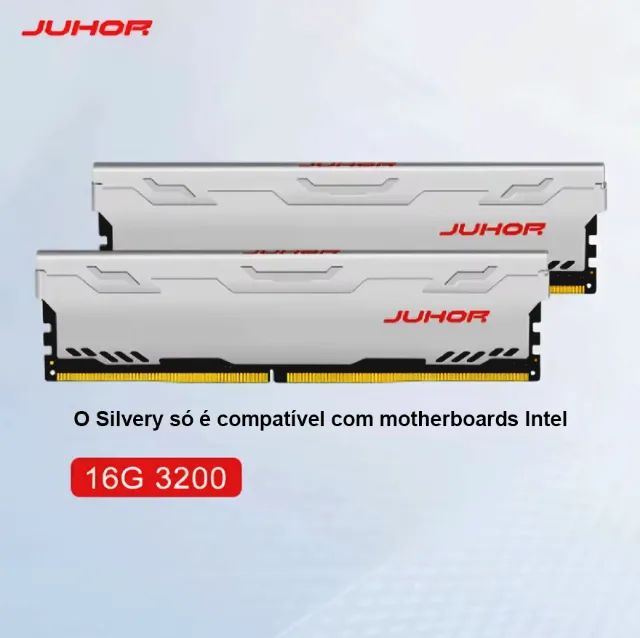 Memória ram ddr4 16gb Juhor prateada, para Intel (Nova)