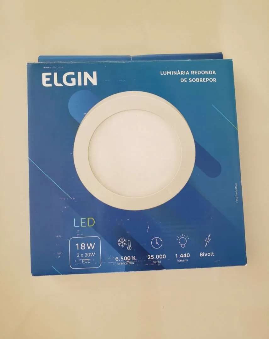Luminária Elgin Redonda de Sobrepor LED