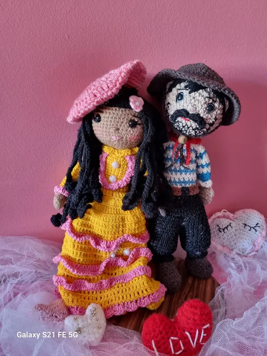 Gauchinho e prenda em croche técnica amigurumi!