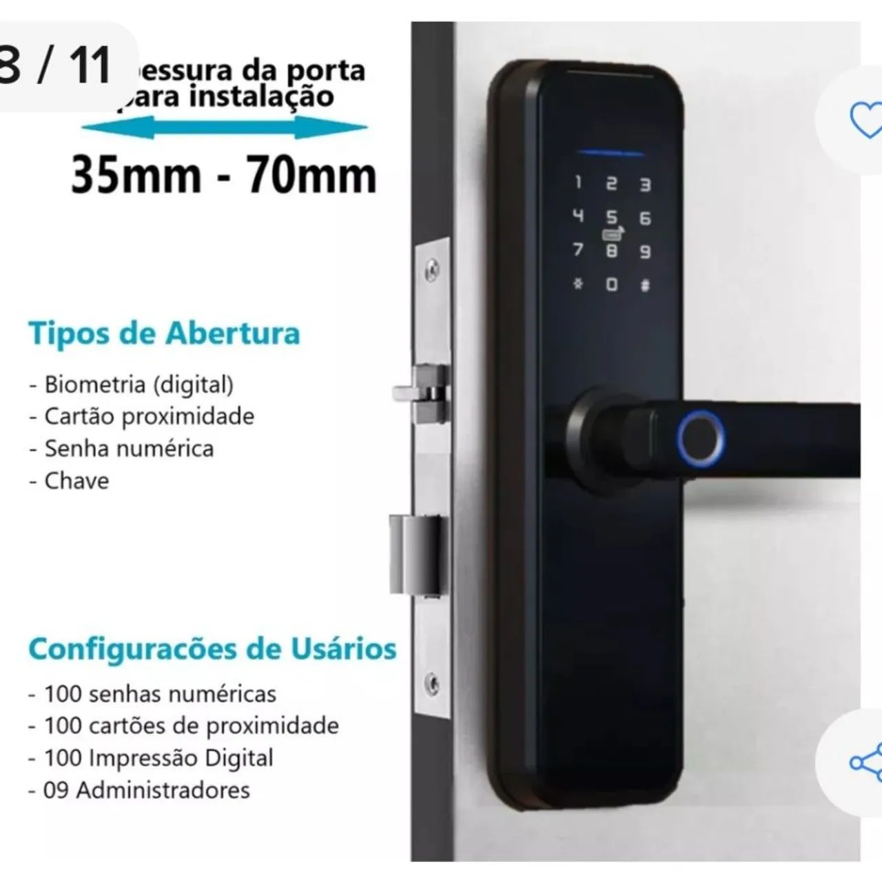 Fechadura digital ou eletrônica. R$ 798,00 instalada. - Foto 4