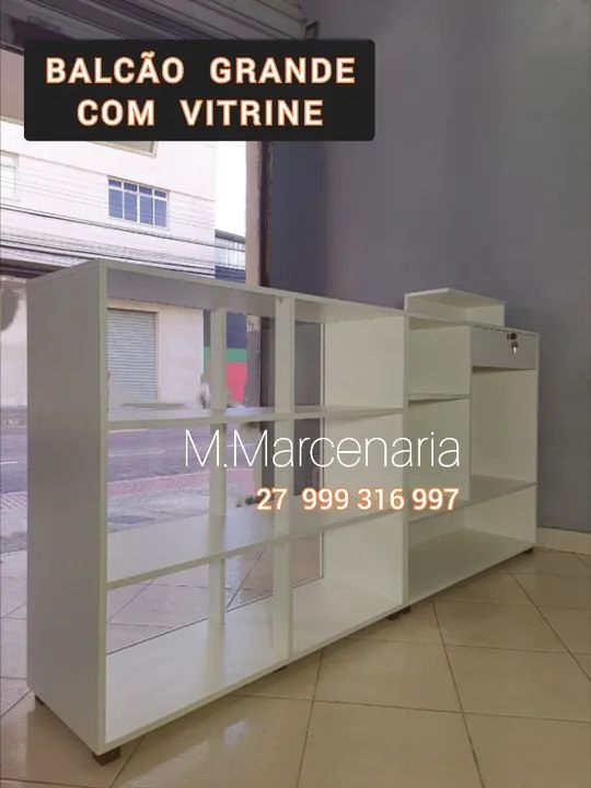 BALCÃO GRANDE NOVO COM VITRINE - Foto 3