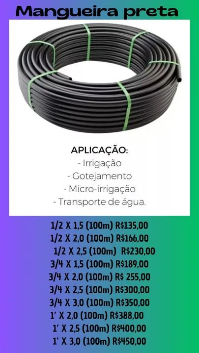 Mangueira de irrigação, gotejamento, transporte de água