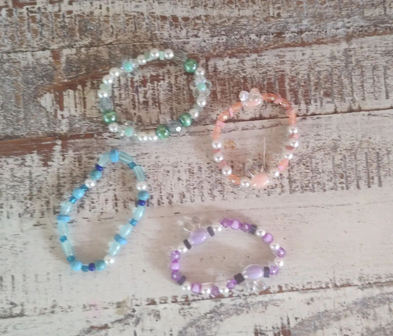 Conjunto de Pulseiras de miçangas coloridas