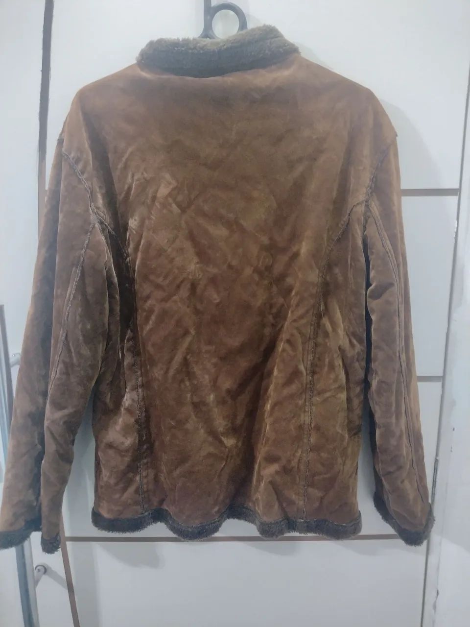 Casaco de frio bege/marrom Tam G  - Foto 4