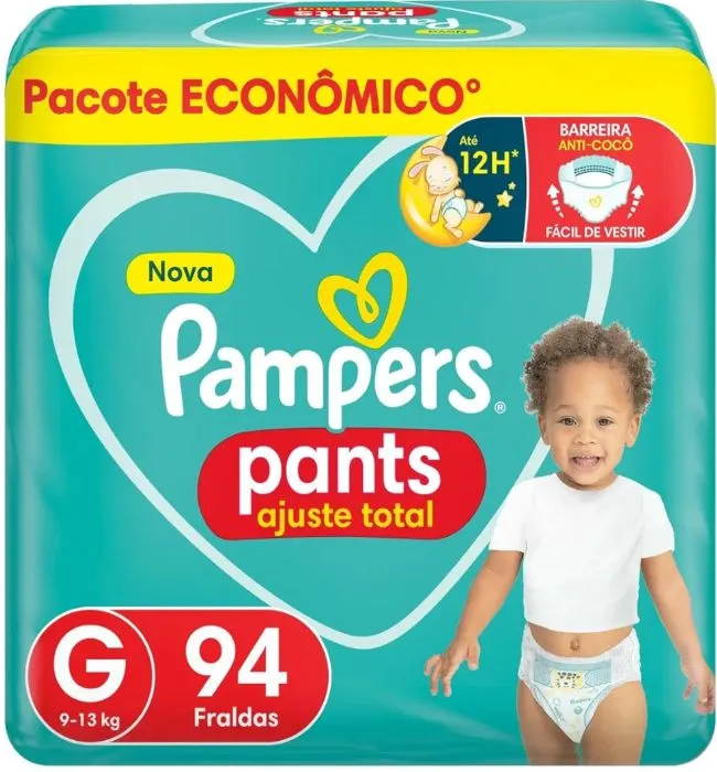 Fraldas Pampers Pants Ajuste Total G - 94 Fraldas