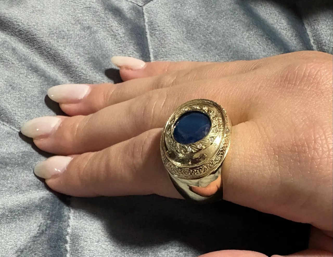 Anel ouro 18k grande olho grego - Foto 4