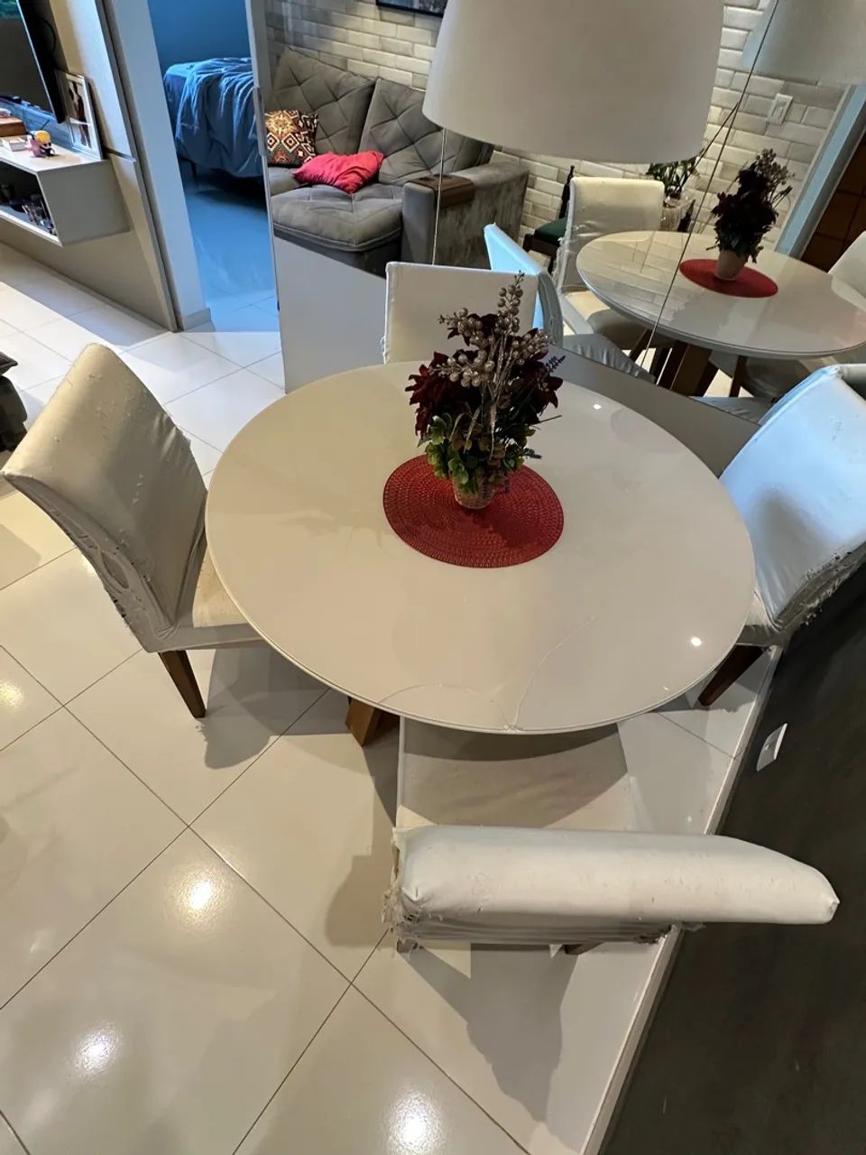 Mesa de Jantar Redonda Branca
