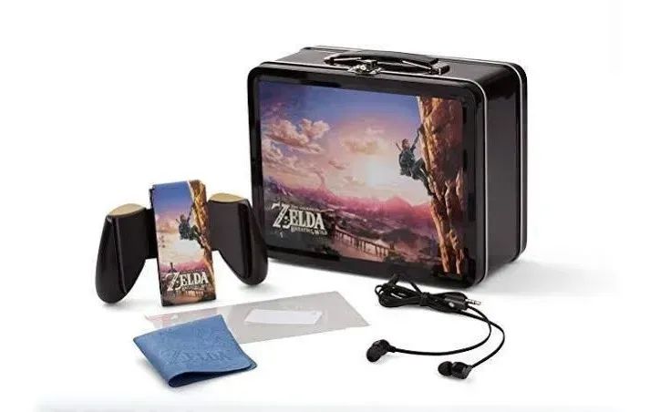 Lancheira Zelda Breath Of The Wild Metal Com Kit Para Nintendo Switch Lacrada Powera 