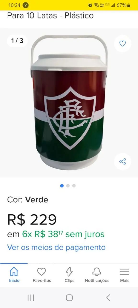 Cooler Térmico 10 Latas - Fluminense