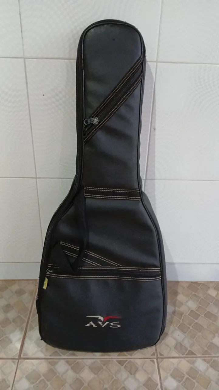 Capa bag violão de couro AVS acochoada