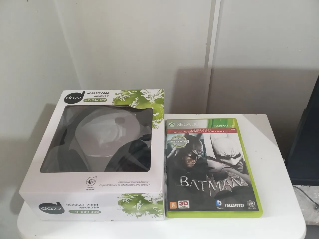 Pacote duplo batman arkham + Headset Dazz para xbox 360