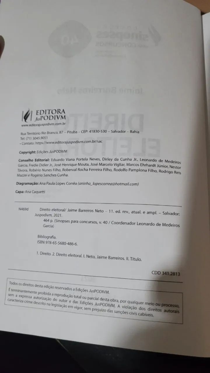 Livro: Direito Eleitoral - Jaime Barreiros Neto (Coleção sinopses para concursos) - Foto 5